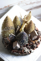 Golden Village Wood, świąteczna drewniana scenka zimowa LED