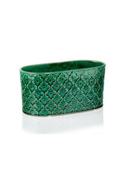 Vintage Orient, osłonka ceramiczna doniczka, turkusowa, wym.12x25x13cm