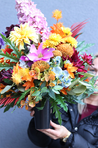 Janina Jesienna, bukiet nagrobny we wkładzie do flakonu