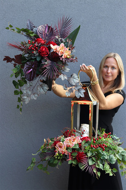 Angelo Garden Teriam, komplet dekoracji nagrobnych, bukiet + lampion