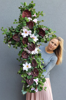 Anturium Krzyż Pamięci 3, elegancka kompozycja nagrobna, wym.118xx60cm