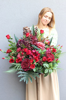  Gretlo Red, elegancka kompozycja nagrobna, dł.80cm 