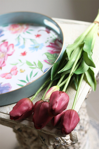bukiet tulipanów gumowych Jasny Bordo