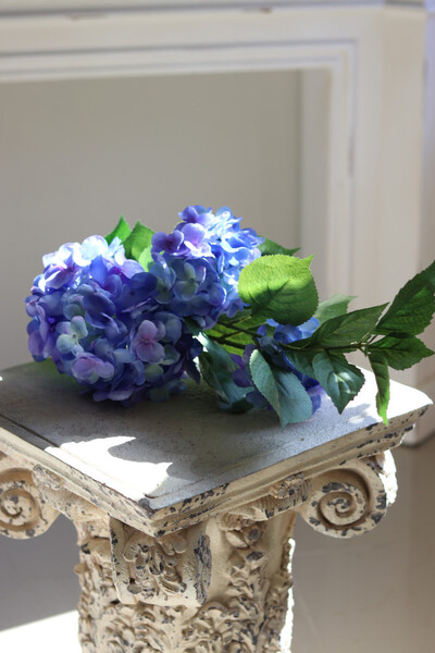 Hortensja Blue, sztuczna niebieska hortensja, gałązka