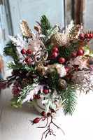 Red Rubin, flowerbox zimowy velvetowy, wys.28cm 