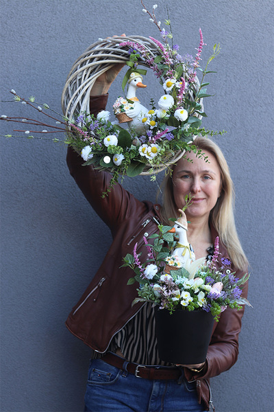 Ładne Kaczątko, wiosenny wianek na drzwi