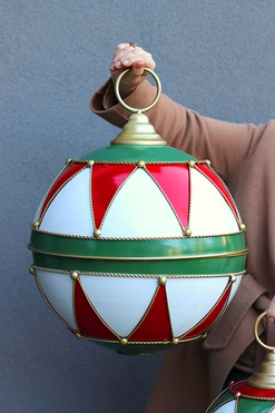 OD RĘKI XMAS Ball, figurka bombka metalowa duża dekoracja, śr.40.5cm