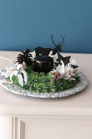 Czarny Renifer, świąteczny stroik na talerzu
