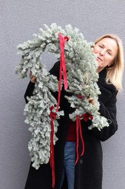 OD RĘKI Zieleń Zimowa 2, zielona girlanda zimowa, dł.130cm