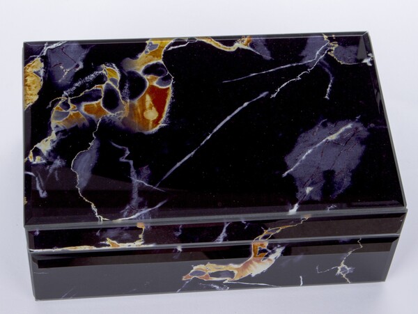 Stone Glamour B, szklane puzderko / szkatułka na drobiazgi, wym.8.5x21.5x14cm