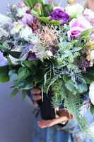 Nefryta, spływający bukiet nagrobny we wkładzie, wym.45x120cm