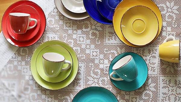 Colorful Mexico, komplet kawowy dla 6osób, 18elementów 