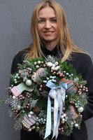 Słodkie Ferie, świąteczny wianek na drzwi