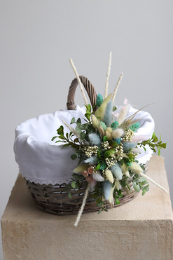 OD RĘKI Easter Basket, dekorowany koszyczek wielkanocny, wys.22cm 