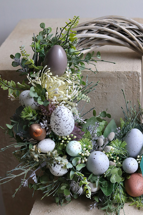 Zielono Nam, wielkanocny wianek na drzwi, śr.32cm