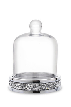 elegancka Patera Glamour Silver, wys.17cm