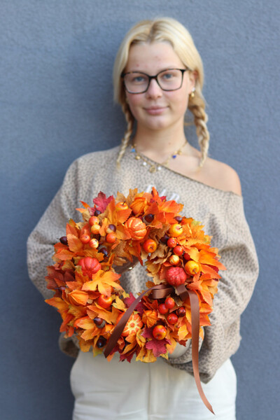 Septiembre, jesienny wianek z żołędziami