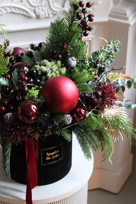 Bordo Lux, flowerbox świąteczny	