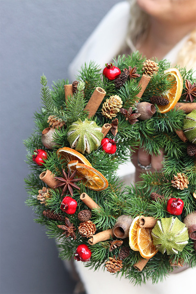 Klasyka Naturalnie, świąteczny wianek z suszem