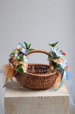 OD RĘKI Morawa, dekorowany koszyczek wielkanocny, wys.20cm 