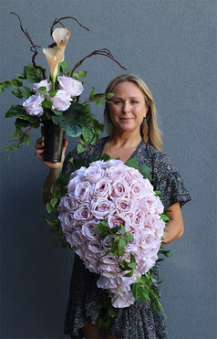 komplet dekoracji nagrobnych Pastelle Roses, wym.42/60cm 