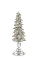 Srebrzynka, błyszcząca choinka figurka świąteczna