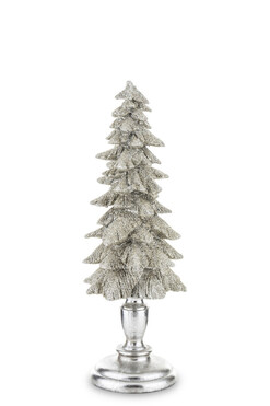 Srebrzynka, błyszcząca choinka figurka świąteczna, wys.32.5cm