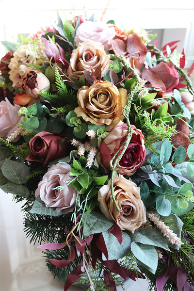 Boston Beige New, beżowa wiązanka nagrobna, dł.95cm