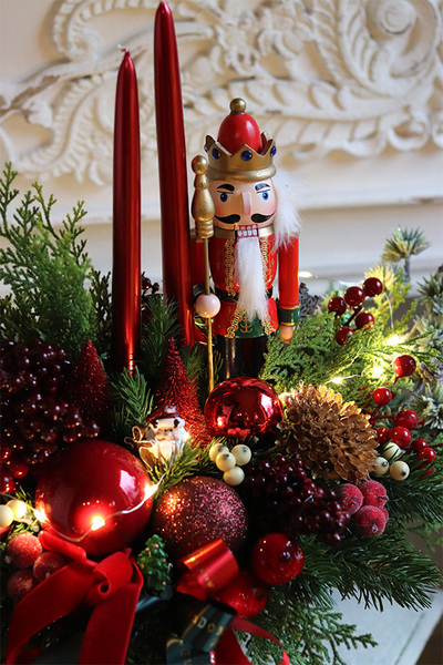 Szykujemy Święta LED, adwentowy stroik z dziadkiem w pucharze