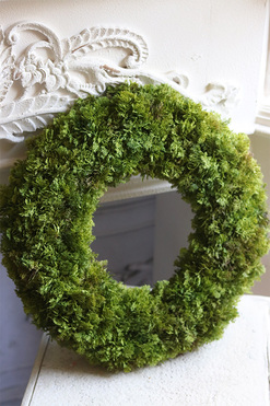 Mech, wysokiej jakości nowoczesny zielony wianek, śr.40cm