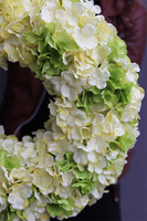 Green Hydrangea, zielono-żółty wianek z hortensją