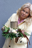 Leddure, kompozycja / stroik jesienny z lampionem, wym.28x18cm