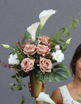 bukiet nagrobny we wkładzie, Flamanca Beige, wys.70cm