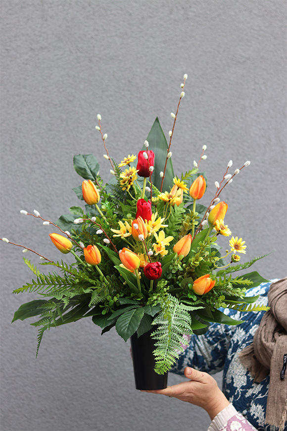 Kolorowa Wiosna Volcan, wiosenny komplet dekoracji nagrobnych