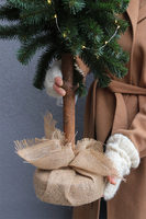 Zielona Panna LED, dekoracyjna choinka sztuczna w jucie