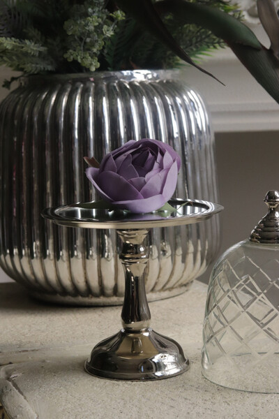 patera na nodze z kloszem, Lux Villa Silver Glamour