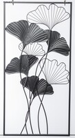 Ginko Silver, srebrny decor ścienny z miłorzębem, wym.100x50x3cm 