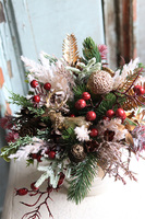 Red Rubin, flowerbox zimowy velvetowy, wys.28cm 