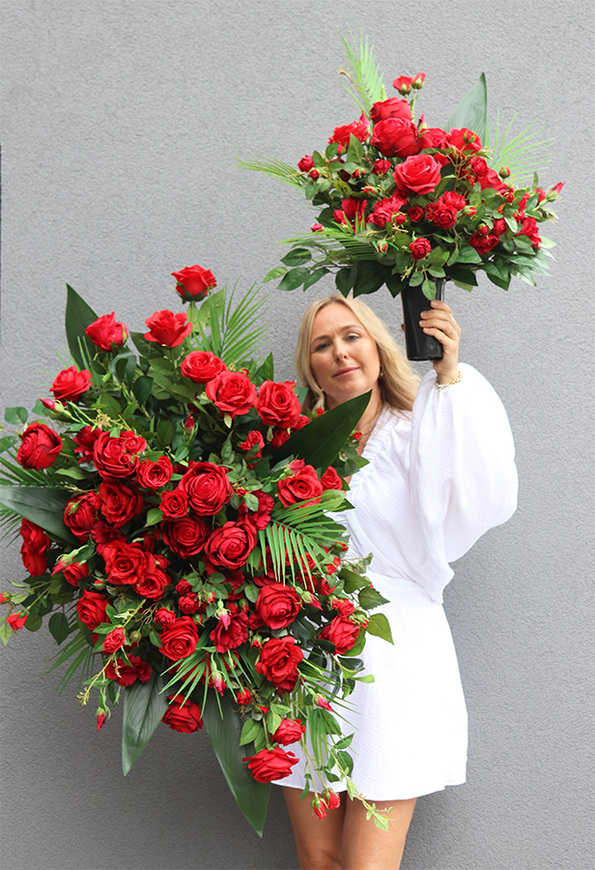 Gloria Czerwone Róże, komplet dekoracji nagrobnych