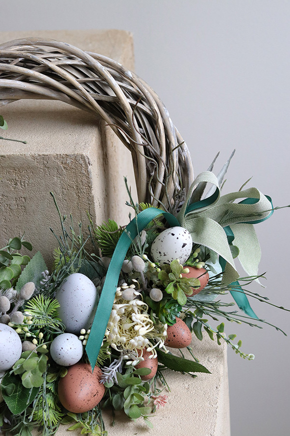 Zielono Nam, wielkanocny wianek na drzwi, śr.32cm