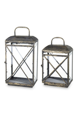 Loft Gold, lampion metalowy, kpl.2szt, wys.54/39.5cm