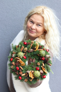 Klasyka Naturalnie, świąteczny wianek z suszem, śr.30cm