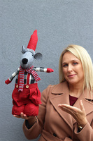Mousey Xmas, laleczka zimowa stojąca myszka
