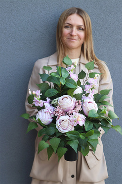 Pudretta, bukiet nagrobny we wkładzie, dł.45cm