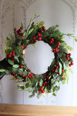 Zimowy Sad, świąteczny wianek dekoracyjny, śr.58cm 