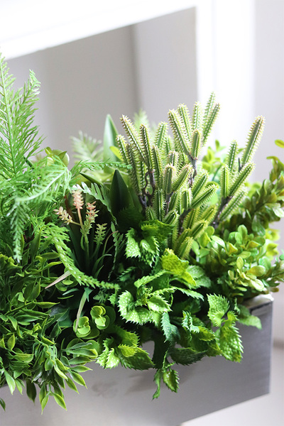 Sukulenty Steel Modern A, zielona dekoracja w stalowej donicy