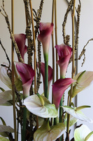 Kalia & Anturium, nowoczesna kompozycja w beżowej donicy