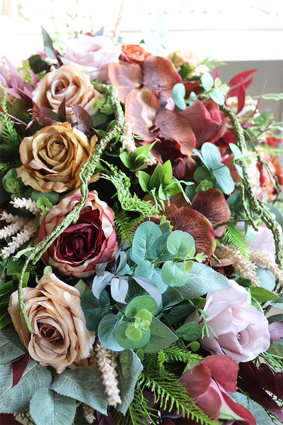 Boston Beige New, beżowa wiązanka nagrobna, dł.95cm