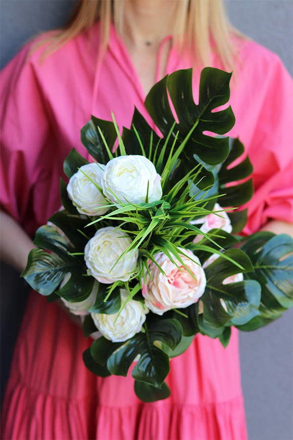 Róża Pustyni, komplet dekoracji nagrobnych, kompozycja + bukiet