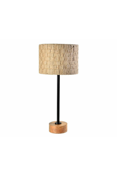 Wood Old 2, lampa stołowa z plecionym abażurem